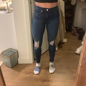 Good American, Good Legs Crop, Dark Blue, Sz 4/27. Brand new.